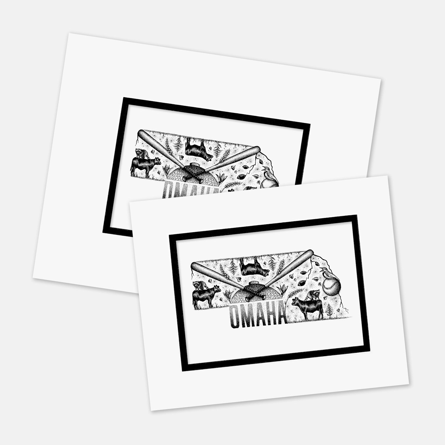 "Omaha" : Mat Boards that Original and Limited Edition Prints get shipped in