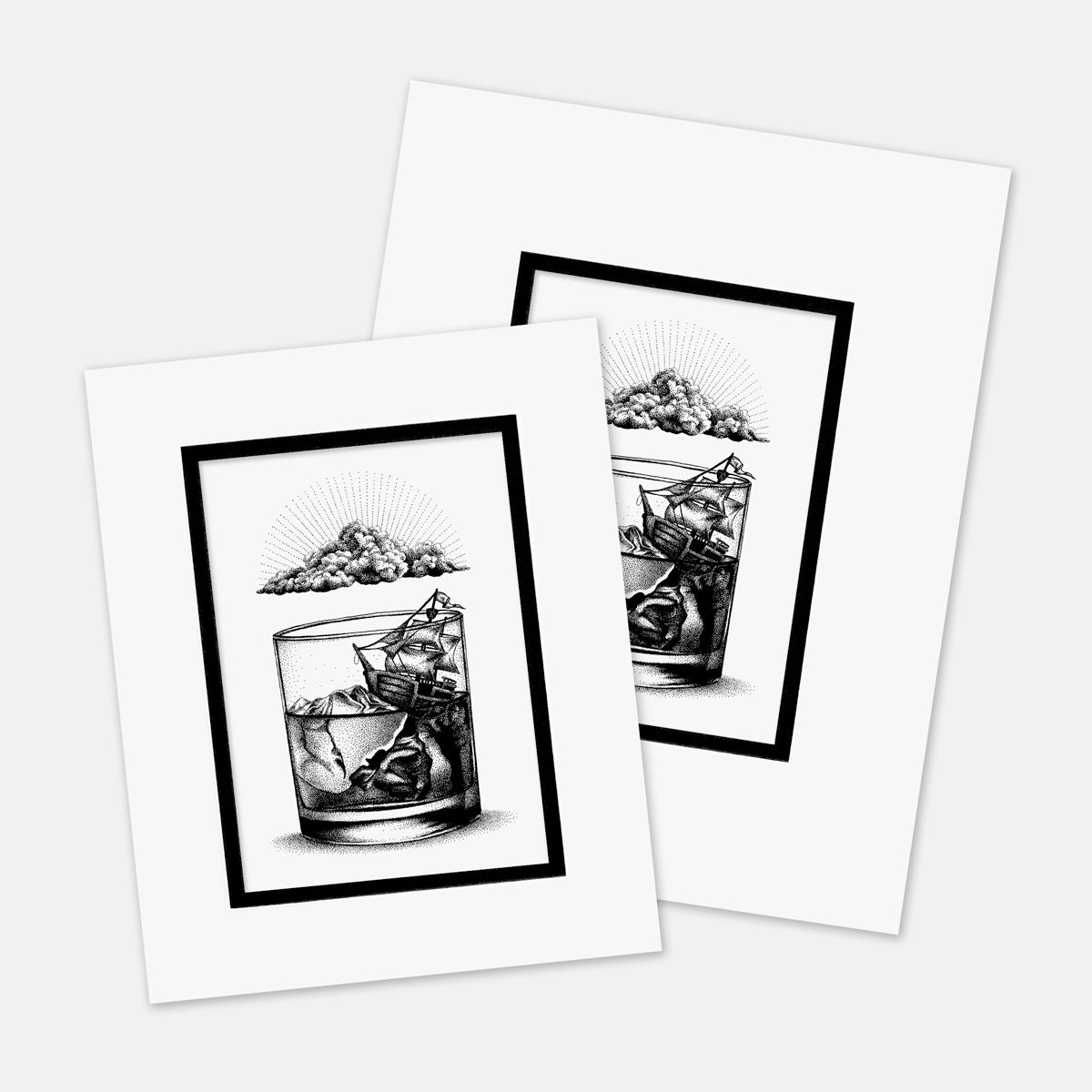 "On The Rocks" : Mat Boards that Original and Limited Edition Prints get shipped in