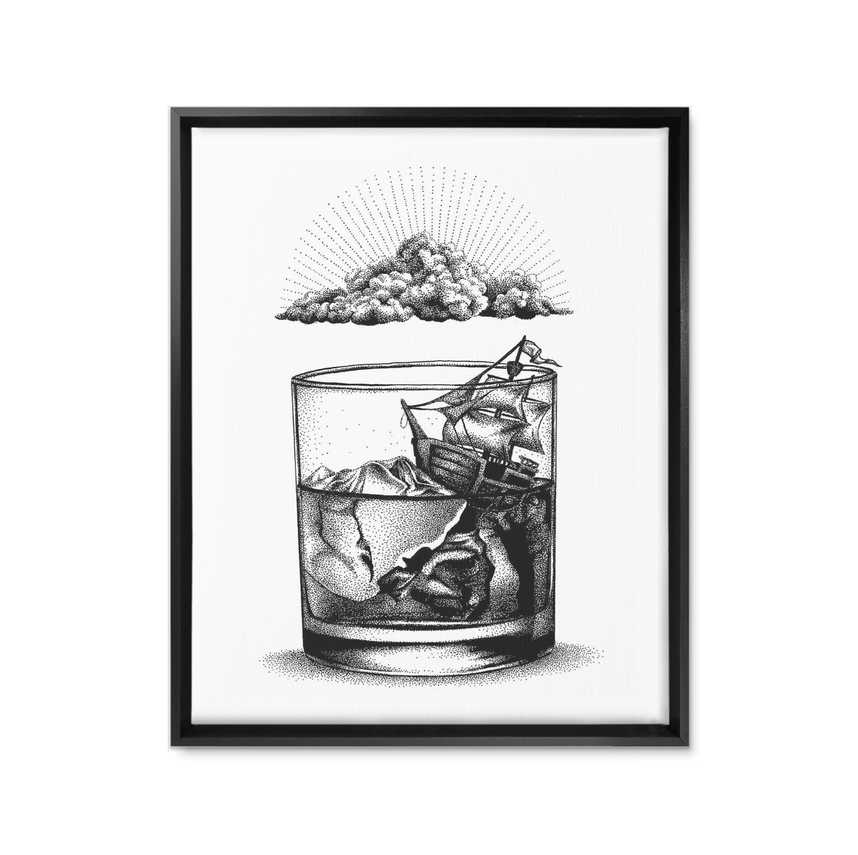 On The Rocks 11x14 Framed Canvas